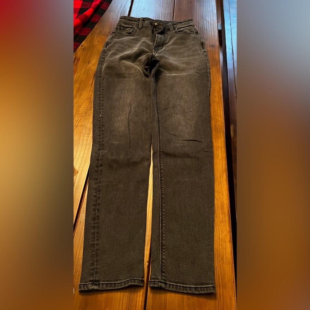 Black stretch 000 Regular length AE straight jeans